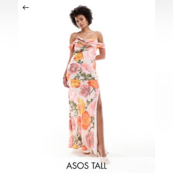 New ASOS Tall Floral Maxi Skirt - Pink and Orange - Picture 1 of 5